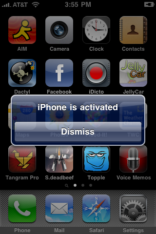iPhone Activated Dialog